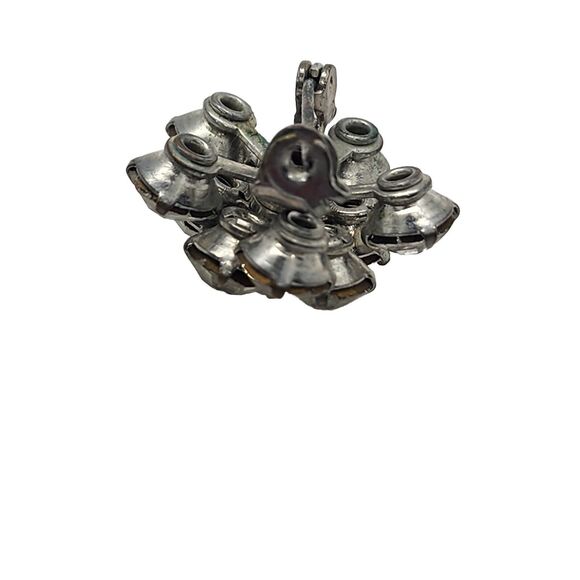 Vintage Round Sparkling Brooch Collar Pin Hat Accent Dazzling Mini 1" - Picture 12 of 16